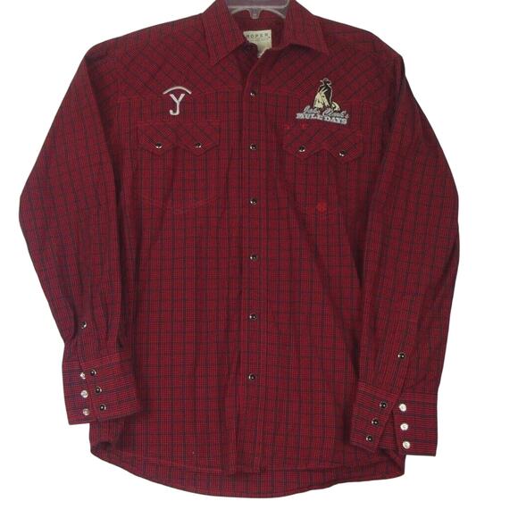 Ropers Western Shirt Mens Small Pearl‎ Snaps Jake Clark's Mule Days Long Sleeve - Picture 1 of 12